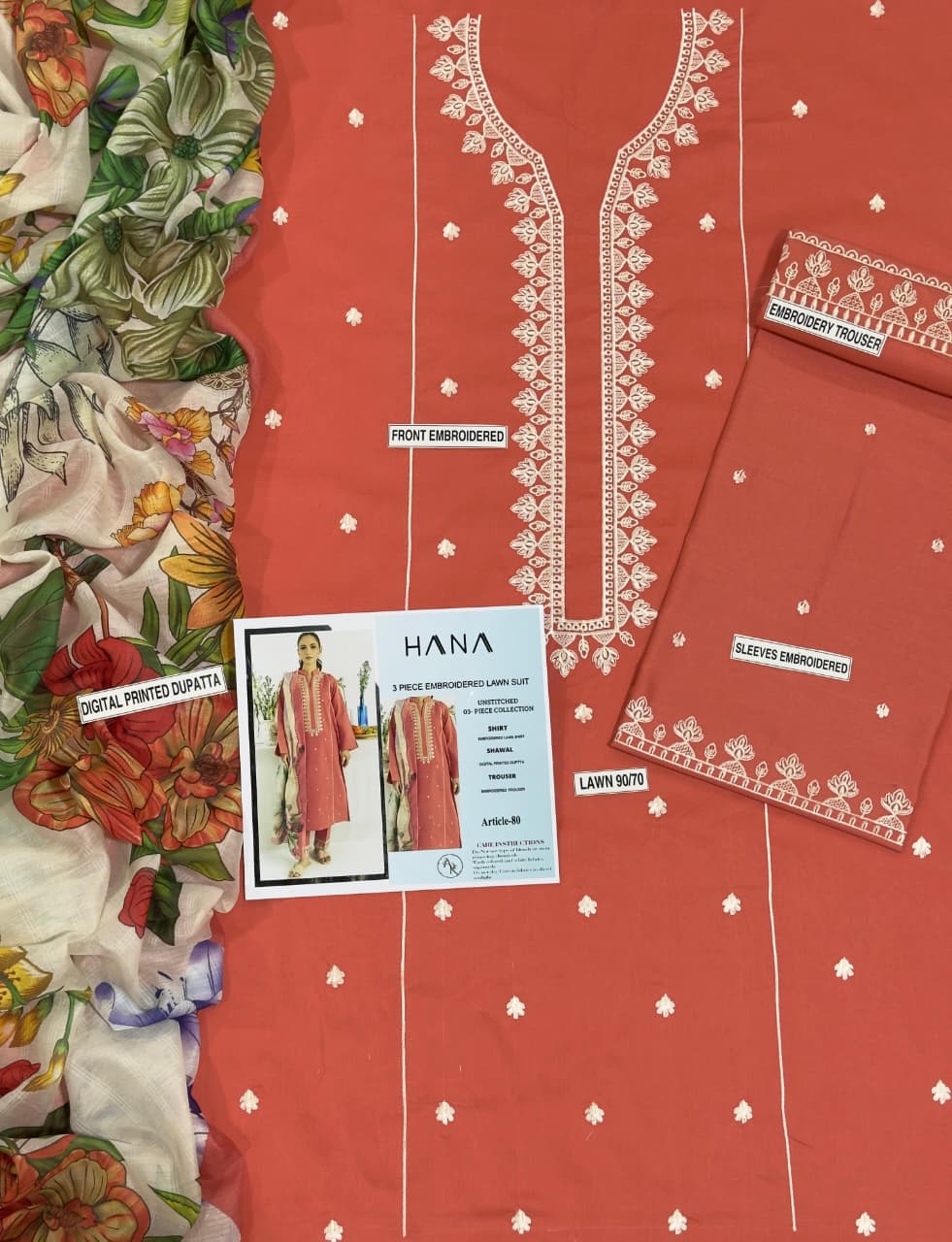 URE LAWN 3PC EMBROIDERED