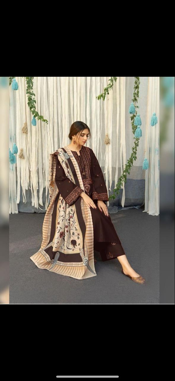 URGE 3PC Heavy Embroidered Dhanak Suit