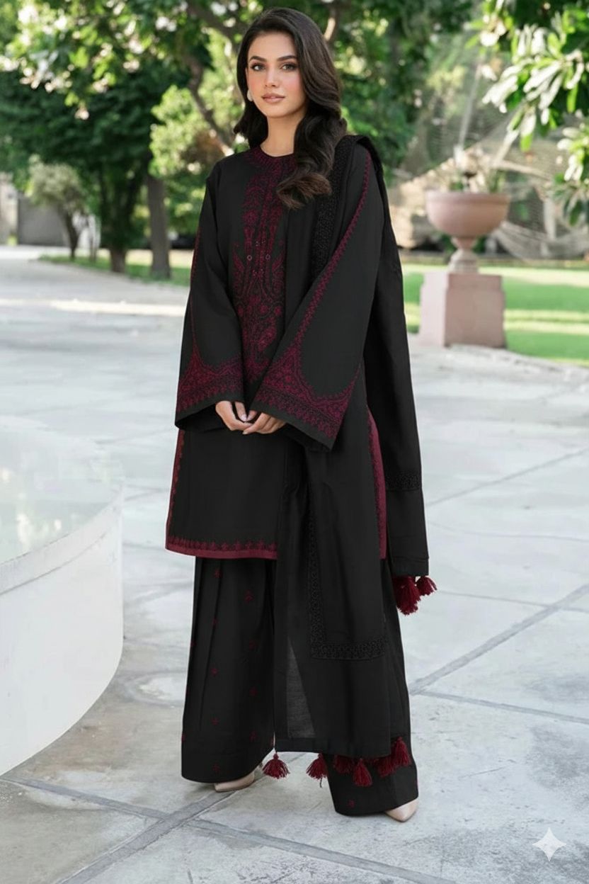 Zara Shahjahan 3PC Embroidered Lawn Suit