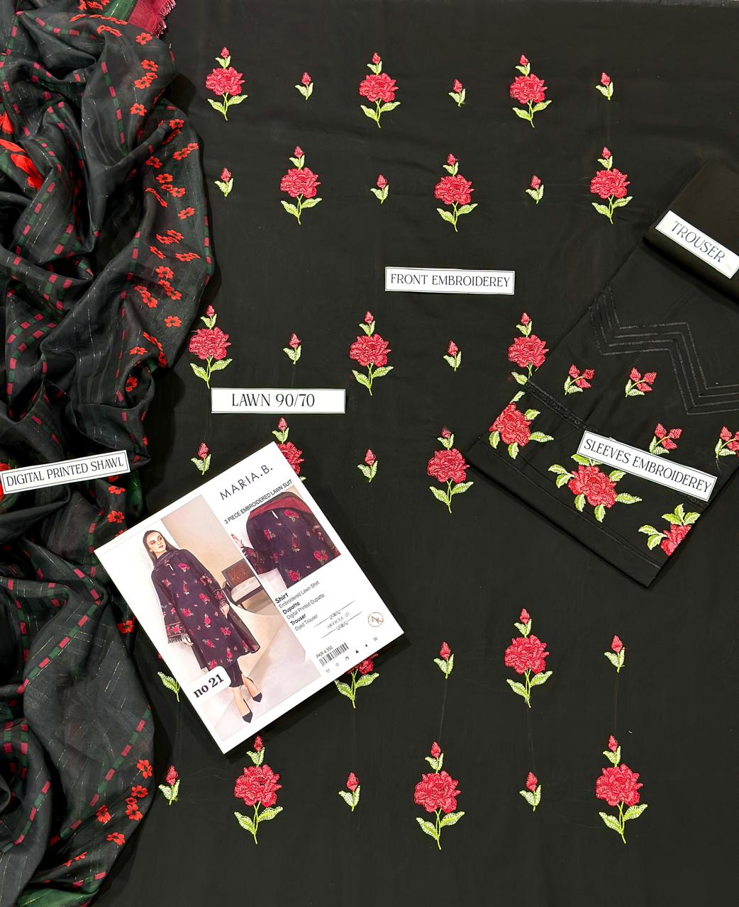 URE LAWN 3PC EMBROIDERED