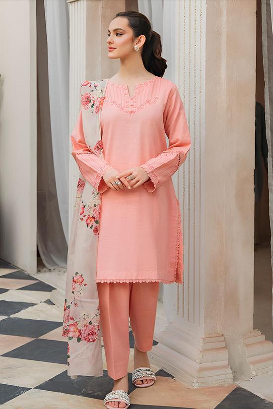 ZIVA Lawn 3PC – Full embroidered unstitched suit