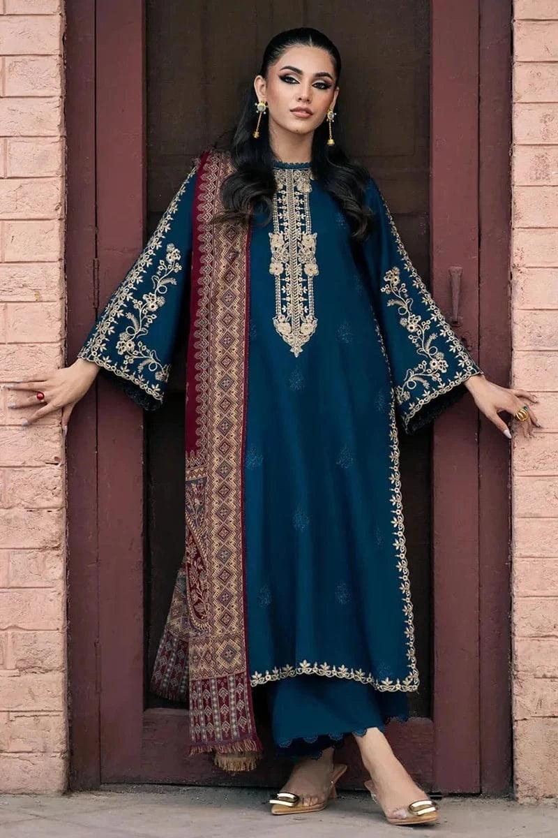 Izel Embroidered Dhanak 3PC Set