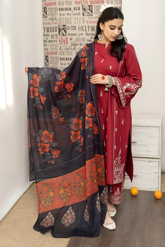 URGE 3PC Lawn Set – Embroidered