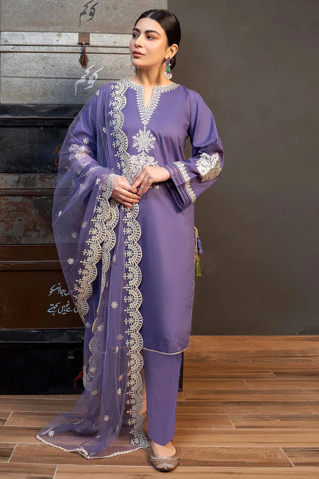 KOKUM 3PC Lawn Set – Embroidered shirt
